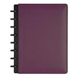 TUL Custom Note-Taking System Discbound Notebook, Junior Size, Leather Cover, Purple