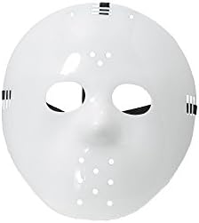 Jason/Hockey Halloween Mask- 1 piece - One size fits most. White - costume accessory