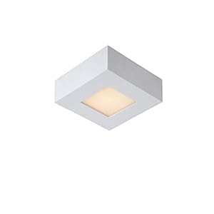 Lucide BRICE-LED – Plafonnière Badkamer – LED Dimb. – 1x8W 3000K – IP44 – Wit