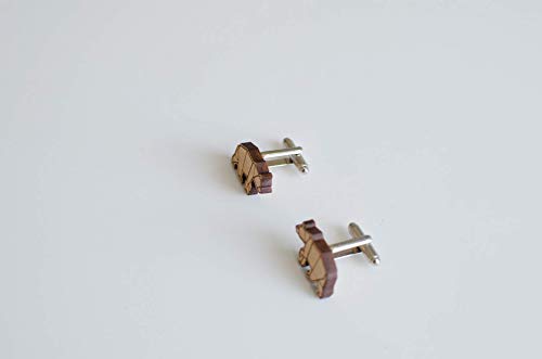 Geometric Bear Cufflinks, modern art jewelry for men