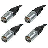 (4 Pack) Neutrik NE8MC-1 RJ45 / Ethercon Cable Mount Connector Heavy Duty Housing with BSX Boot