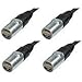 (4 Pack) Neutrik NE8MC-1 RJ45 / Ethercon Cable Mount Connector Heavy Duty Housing with BSX Boot