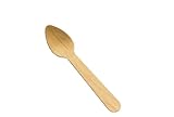 Perfect Stix Green Spoon 110 Birchwood Compostable Cutlery Taster Spoon with Concave, 4-1/2