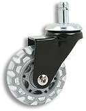 Cool Casters - Translucent Wheel Caster, Clear / Grey Wheel, Black Yoke, Friction Ring Stem, No Brake - Item #100-64-CLGY-BL-FR-NB