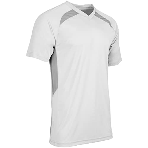 Champro Check Baseball Jersey, Youth Medium, White, Silver at Amazon