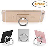 Amoner Cell Phone Finger Stand, 4-Pack 360°Rotation Phone Ring Stand Holder, Kickstand Hand Grip with 5 Car Mount Hooks Widely Compatible with Almost All Phones/Cases