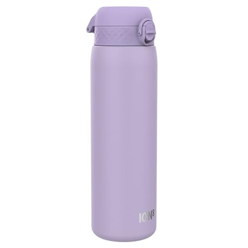 ION8 Borraccia Acciaio Inox Leggero 1 Litro, Non Isolato, a Prova di Perdite, Facile da Aprire, Serratura Sicura, Lavabile in Lavastoviglie, Durevole e Resistente ai Graffi, Viola Chiaro
