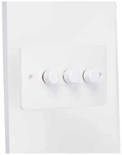 Schneider Electric Lisse White Moulded - 3 Gang 2 Way Dimmer Light Switch, 250 W/250 VA, GGBL6032CS, White โ image 1