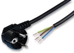 VolexPower Cord, Single Ended, Schuko Plug, 2.5M, 16A, Black - X-285663A