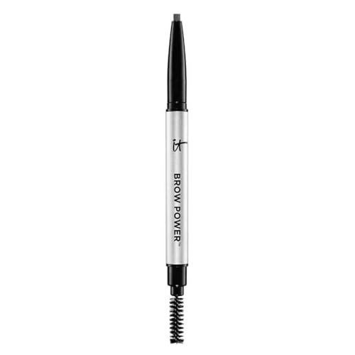 IT Cosmetics Brow Power Eyebrow Pencil, 1 Stk, Ultra-feiner, wasserfester Augenbrauenstift, Duenne ovale Spitze und pflegendes Spiralbuerstchen, Langanhaltend