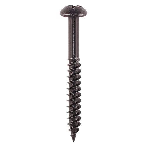 4x30mm (8x1.1/4) BLACK POZI WOOD SCREW ROUND HEAD BLACKJAX POZIDRIVE JAPANNED PHILLIPS HEAD SMALL STEEL SCREWS CHIPBOARD MDF CABINET FURNITURE (Pack of 20, 50, 100) (50)