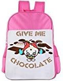 BXXF Children Kid's School Bags Gym Backpacks For Hiking Or Outdoor Comfortable YO-KAI WATCH JIBANYAN CHOCOLATEbackpacks Pink