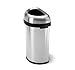 simplehuman 60 Liter / 15.9 Gallon Commercial Heavy-Gauge Stainless Steel Large Semi-Round Open Trash Can, Brushed Stainless Steel primary