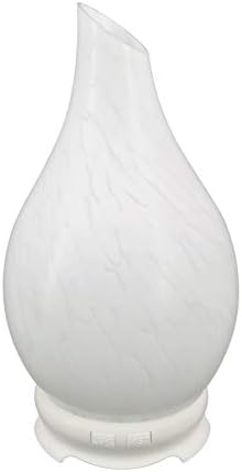 Essential Oil Diffuser 120ml Rock Pattern Handmade Glass Art Intermittent Setting Ultrasonic Aroma Cool Mist Humidifier Improving Air Quality Yoga Office Home Waterless Auto Shut-Off (Rock White)