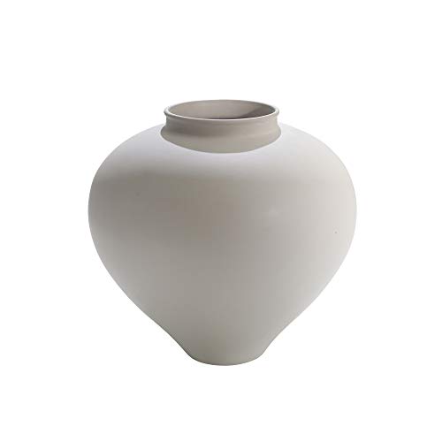 Sagebrook Home Decorative, Matte White Ceramic Vase, 15" x 15" x 14