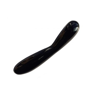 Yoni Wand of Black Obsidian AISE 2.0, with Curved Shaft for Better G-Stimulation, Excellent Energy Healing and Massage Wand for Pleasure, Meditation, Reiki or Manifestation, by Polar Jade
