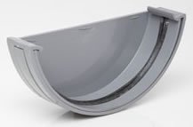 Polypipe 150mm (6") Half Round External Stop End RL607g Grey