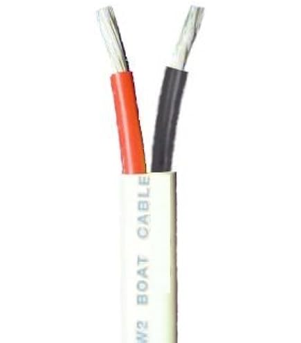 Câble Maritime Ancor Duplex 14/2 AWG (2x2mm²) Blanc - Rond, 100 Pieds (30m) - Pour Électronique Bateau