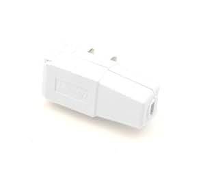Leviton 321-W Non-Polarized Easy Wire Plug, 125 V, 15 A, 2 P, 2 W, White - Electric Plugs