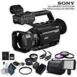 Sony HXR-NX80 Full HD NXCAM with HDR and Fast Hybrid AF (HXR-NX80) with 64GB Memory Card, Extra Battery, UV Filter, LED Light, Case, Telephoto Lens, Wide Angle Lens, and More - Advanced Bundle
