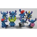Lilo and Stitch 8 Piece Figure Set Featuring Toy Story Alien Stitch, Golfer Stitch, Mechanic Stitch, Baseball Stitch, and Banana Sled Stitch - Figures Range from 2