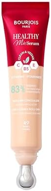 Healthy Mix 2-in-1 Correttore in siero, Leviga rughe e segni d’espressione, Rinfresca il contorno occhi, con Caffeina, Vitamine C, E e B5, Vegano, Applicatore rinfrescante, Ivory, 11 ml
