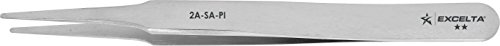 Excelta - 2A-SA-PI - Tweezers - Flat Point - Straight Tapered - Two Star - Anti-Mag. SS, 0.06