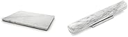 Fox Run 3829 Marble Pastry Board White, 16 x 20 x 0.75 inches & French Marble 11" Rolling Pin with Ba