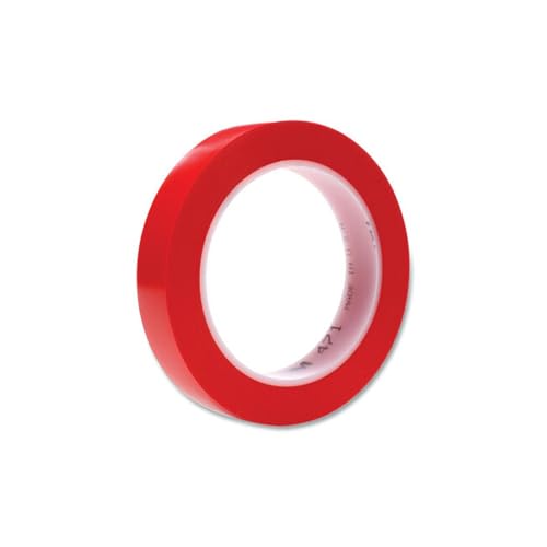 3M 471 Hochwertiges Weich-PVC-Klebeband, 19 mm x 33 m, Rot (48-er Pack)