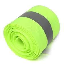 Flame Resistant FR Sew On High Visibility Hi Vis Retro Reflective Tape (2" x 5 yds, Lime/Silver)