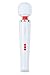 Kasai Twilight - Electrical Wand Massager - Relaxing - Therapeutic - 20 patterns - 8 Speeds - Waterproof - Rechargeable - Wireless - Compact and Travel Friendly (White) (white red)
