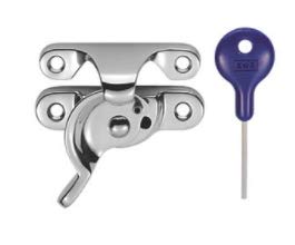 Carlisle Brass AA40LCKCP_SML Locking Fitch Fastener 64mm x 25mm Chrome, Silver