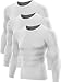 NELEUS Men's Dry Fit Running Compression Shirts 3 Pack,5021,White,US XL,EU 2XL
