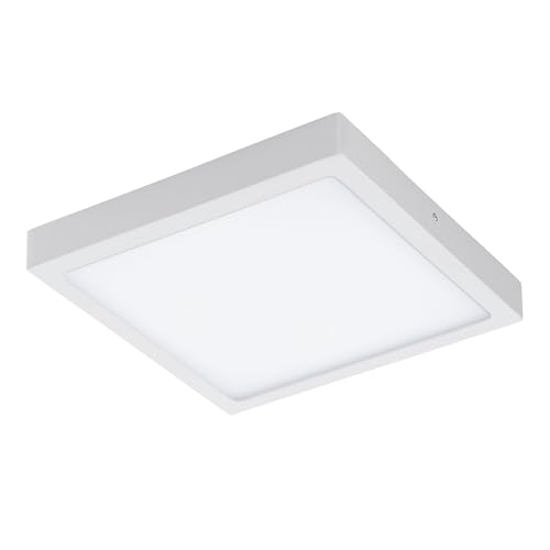 Eglo CONNECT Plafonnier LED FUEVA-C, lampe de plafond Smart Home, matériau : métal moulé, plastique, couleur : blanc, Ø : 12 cm, dimmable, tons blancs et couleurs réglables