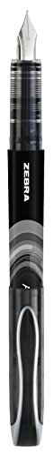 Zebra Fountain Pen, Fine Point, 0.6mm, Black, Non-Toxic Ink, 2-Count - //coolthings.us