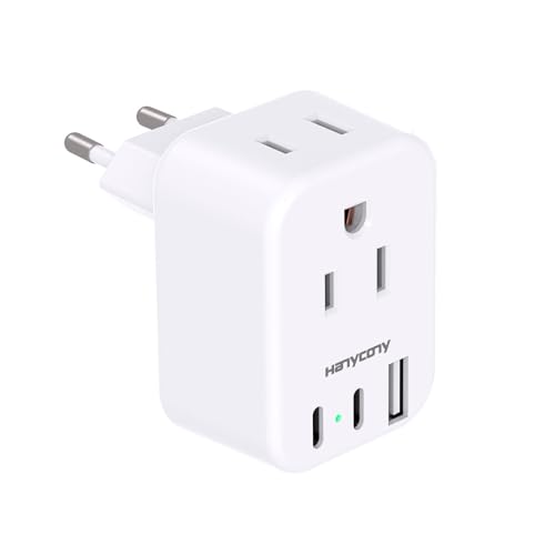 Hanycony European Travel Plug Adapter