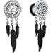 Body Candy Women's Steel Single Flare Clear Accent Tree of Life Feather Dangle Body Piercing Plug Set 00 Gauge, White, One Size
