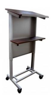 Stand Up Desk Store Mobile Adjustable Height Lectern Podium, Heavy Duty Steel Frame - Thumbnail 3