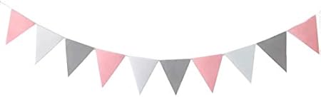 Amazon Co Jp Ams ガーランド フラッグ 三角旗 パーティー 飾り デコレーション お誕生日 飾り付け バナー 誕生日祝い アウトドア 旗 装飾 キャンプフラッグ おしゃれ 人気 三角形 ピンクグレー おもちゃ