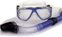Oceanways Caribbean 2 Window Mask Wave Guard Snorkel Set (Clear)