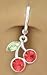 playful piercings Fake Belly Navel Non Clip on Red Sweet Cherry's Cherries Dangle Ring