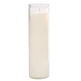 Brilux Classic White Candles in Glass, Set of 3, 8-INCHES Tall