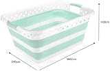 Addis Foldable 45L Laundry Basket White Aqua Haze view 6