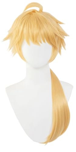KAPVXRKI Cosplay Wig Men Long Wig with Bangs Colorful Game Role Playing Wig Heat Resistant Synthetic Wigs for Halloween Costume Party Role Play ()
