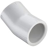 Spears 416 Series PVC Pipe Fitting, 22.2 Degree Elbow, Schedule 40 (10, 3/4")