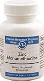 Zinc, Monomethionine 25 mg, 60 capsules Brand: Vitamin Research Products
