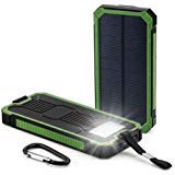 Waterproof 100000mAh Portable Solar Charger Dual USB Battery Power Bank Green