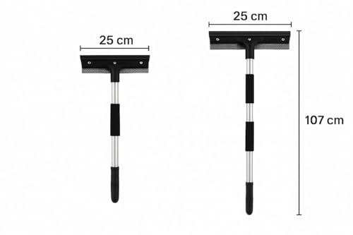 Rodo Janela Box Sacadas Profissional Limpador Vidros Com Cabo Extensível Preto Exclusivo