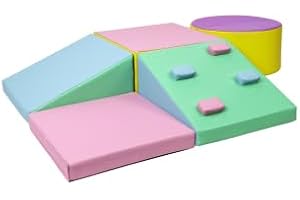 GarveeLife Foam Climbing Blocks for Toddlers, Waterproof Toddler Climbing Toys, Baby Jungle Gym Indoor Lightweight, Easy to Clean Foam Play Gym 5PCS