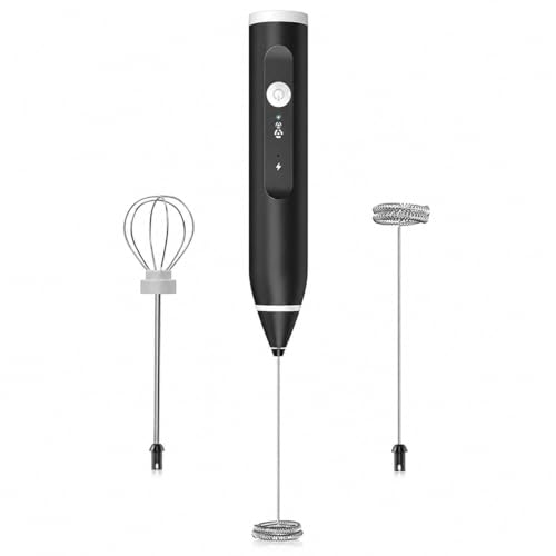 Mixer Recarregável USB Portátil Elétrico, batedor misturador para cozinha e escritório, prepare shake, vitamina e café em segundos, uso fácil, bateria interna de longa duração sem fio com 3 Acessórios